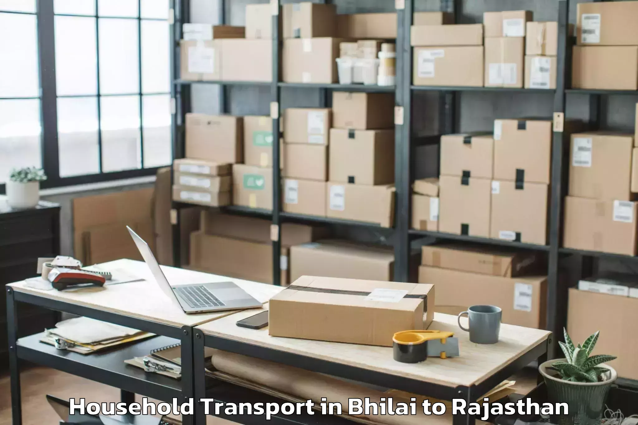 Top Bhilai to Jhadol Household Transport Available